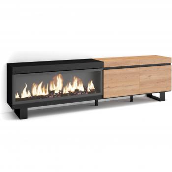 Mueble Televisión 210° – Chimenea Eléctrica y Almacenaje
