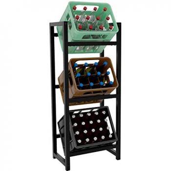 Scaffale per Casse di Bibite STACK nero 116x47x31 cm