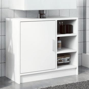 Armario para lavamanos de madera de ingeniería blanco (63x29x55 cm)