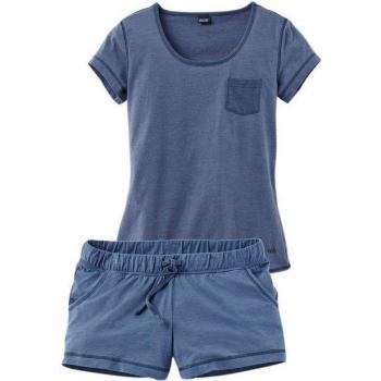 Arizona Damen Shorty – Melierte Jeans, Rundhalsausschnitt, 32/34