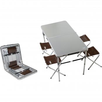 Bureau mobile CAO, 4 fauteuils – 120×60×70 cm en aluminium