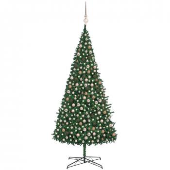 VidaXL 400 cm Green Christmas Tree with Pre-lit Lights and Baubles