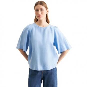 Leinen Shirtbluse Seidensticker – Hellblau, Frauen, Regular Fit, Größe 42