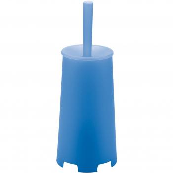 Porta scopino Oscar Azzurro, scopino wc da appoggio in polipropilene blu, dimensioni 35X13X13 cm