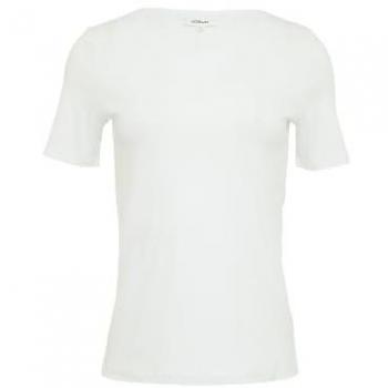 S.Oliver Basic T-Shirt für Damen, Interlockjersey, Größe 40