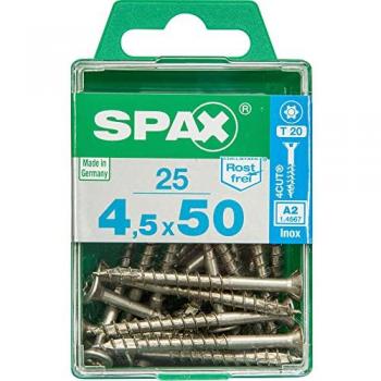 TRX 4,5 × 50 mm Tirafondo con cabeza plana – Pack de 25 unidades