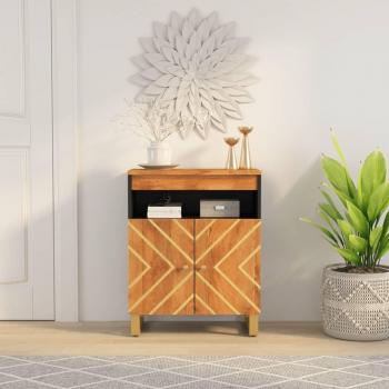 Stylish Brown and Black Side Cabinet, 60x33.5x75 cm
