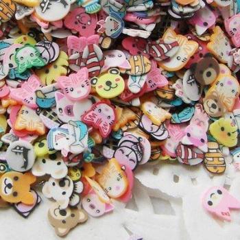 1000 Uds 5mm adornos de uñas 3D de resina multicolor