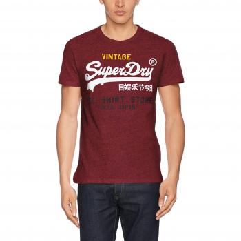 Camiseta Superdry M10009PP, Hombre, Rosso (Bright Berry Grit), Talla S