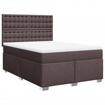 VidaXL Boxspringbett 160x200 cm Dunkelbraun inkl. Matratze