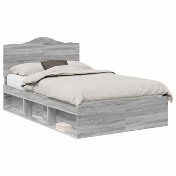 Cadre de lit Gris Sonoma 120 x 190 cm Pin massif (vidaXL)