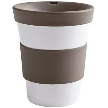 Kahla Becher „Taupe“ 420 ml – runde Form, Trinkdeckel inklusive