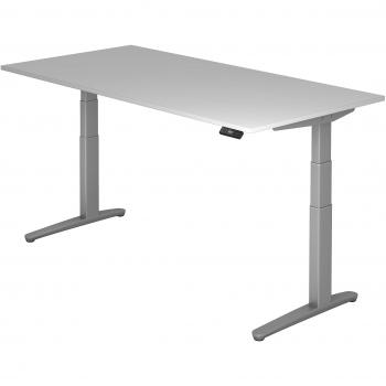 Sitz-Steh-Schreibtisch elektrisch 200x100cm Grau/Silber