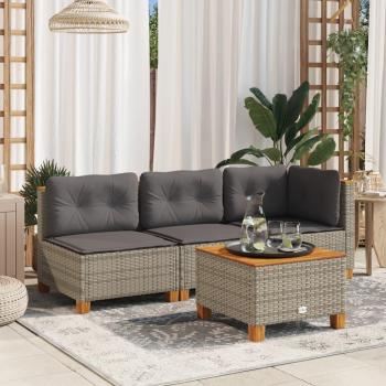 Canapé de jardin sans accoudoirs en résine grise (Vidaxl)