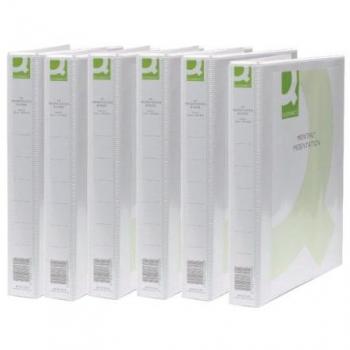 Q-Connect Presentation 25mm 2D Ring Binder A4 White (Pack of 6) KF72645 KF72645