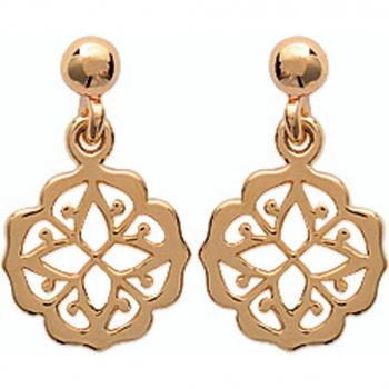 Fiori d'Oro Lily [I9773] – Orecchini Flora in Oro Placcato 17x10 mm
