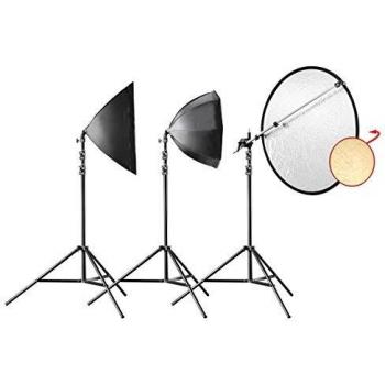Walimex Pro Daylight 250 Portrait Dauerlicht mit Reflektor und Stativ