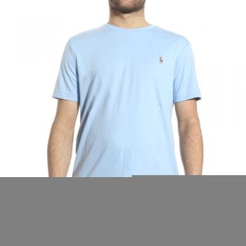 Polo Ralph Lauren Hemelfarben-T-Shirt mit Label‑Stitching, Größe XL, Herren