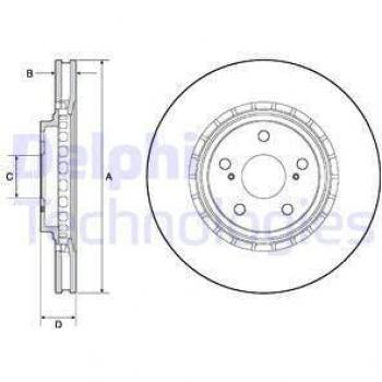 Delphi Bremsscheibe Vorne 328mm für Lexus und Toyota, belüftet, 2 Stück