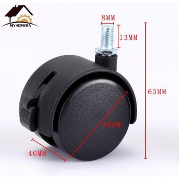 Ruedas Myhomera, 4 Uds., Giratorias de 48mm M8, Ruedas de 2 Pulgadas con Freno Silencioso