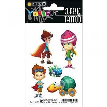 10 x HERMA Schmucketiketten Classic Tattoo YoungLine Super Heroes