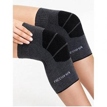 Medima Knie‑Ellenbogen‑Thermo­Wolle XL – Grau / Schwarz