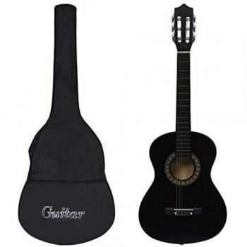 vidaXL Classical Guitar for Beginner and Kid with Bag Black 1/2 34