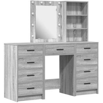 Engineered Wood 3‑Piece Grey Dressing Table Set – 40x41x135 cm (VidaXL)
