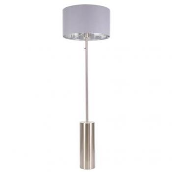 Dimmable Traditional Floor Lamp in Brushed Chrome/Grey