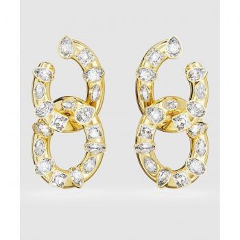 Boucles d'oreilles en or plaqué Swarovski Dextera avec cristaux brillants