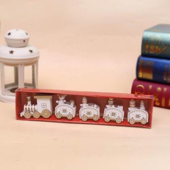 Kids Christmas Train Wooden Ornament with Santa