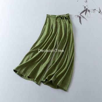 Coton lin large, pantalon de danse Tang