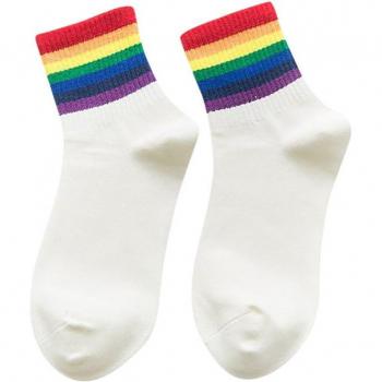 Unisex Rainbow Striped Winter Socks