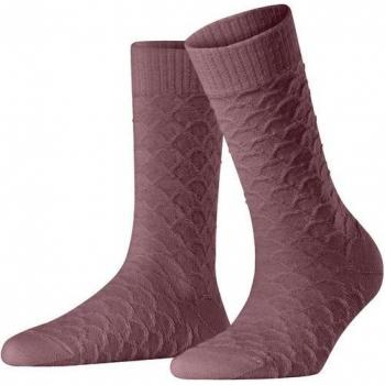 FALKE Red Colossal Nest Boot Socks – Virgin Wool, Blockcolor Structure (Size 5‑7.5)
