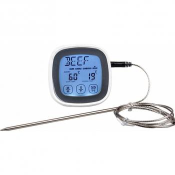 MOSEKO Kitchen Meat Thermometer with Touch Screen and Alarm Clock