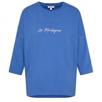 Sweater SOCCX Gr. XXXL, blau (vividblau), Damen, Material: 88% Baumwolle, 12% Polyester, bedruckt, Sweatshirts, mit Seitenschlitze