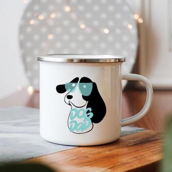 Dog Mom Enamel Handle Cup