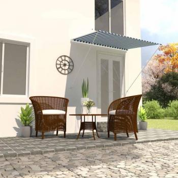Prolenta Toldo Retráctil 200x150 cm en Azul y Blanco