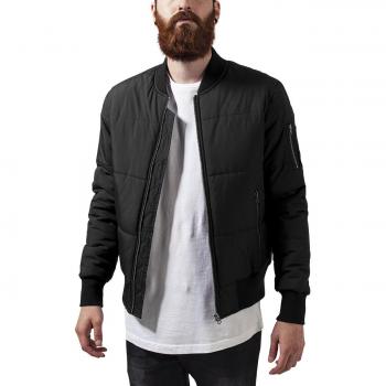 Urban Classics Herren Jacke Basic Quilt Bomber, Größe L, Schwarz