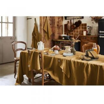 Nappe Altobuy Margaux 170x350cm Lin Lavé Caramel