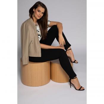 Plus Size Brown Synthetic Leather Jacket for Women, Size 24/26, Polyester/Synthetic Fibers