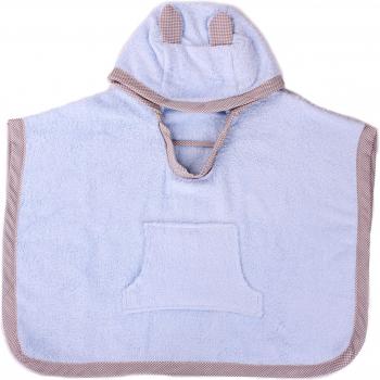 Capospalla Poncho a Cappuccio Animalier Blu