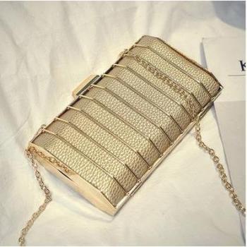 Elegant PU Leather Evening Purse with Chain Shoulder Strap