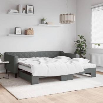 Lit Dégageur Vidaxl – Gigogne 100x200 cm, Matelas Gris Fondu