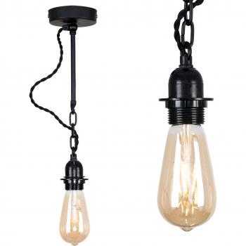 Satin Black Industrial Wall Light Fitting