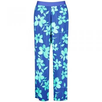 Samoon Palazzohose mit floralem Muster Blau 50/XL