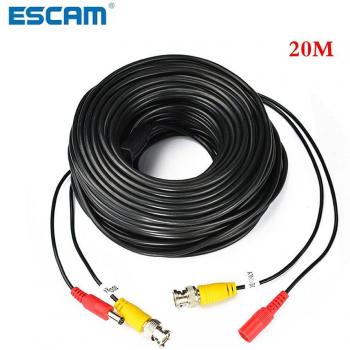 ESCAM 5M to 60M Integrated BNC Video and Power Cable for Analog CCTV