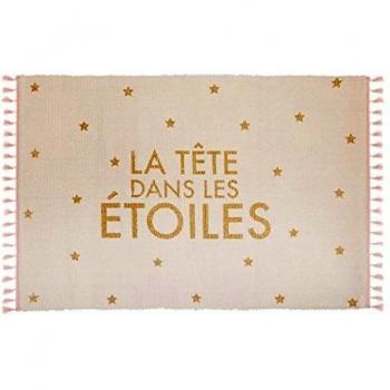 Tapis Doré « Ciel Étoilé Frangé » – Créateur d’Intérieur