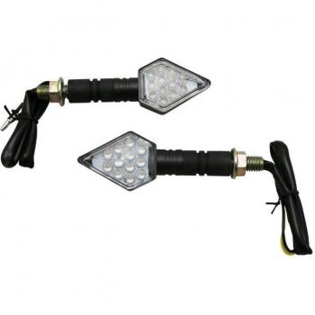 Phares Clignotant Moto A Leds Avoc Mito Transparent-Noir Lg90 H35mm L33mm 15 Leds (Homologue Ece)