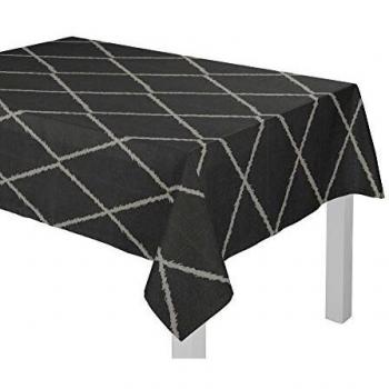Tischdecke ADAM Casket Valdelana, 145 x 250 cm, schwarz, Bio Baumwolle